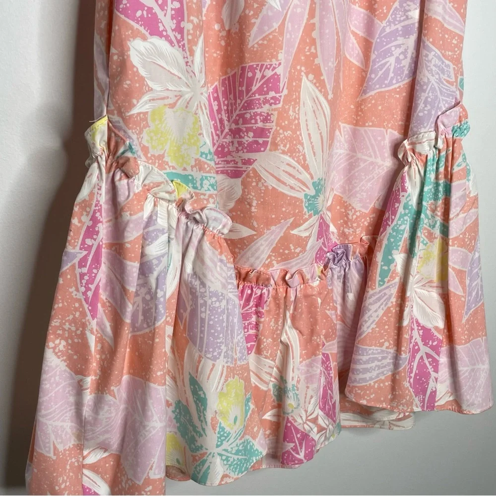 Kole Kole Vintage Made in USA Hawaiian off the shoulder Mumu floral Dress Medium - Picture 8 of 16